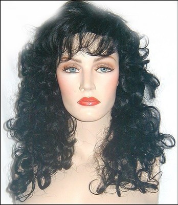 HENRY MARGU WIG Loose Curls Jet BLACK Adjustable Cap Larissa Gypsy NEW w/ TAGS