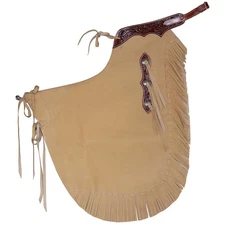 HILASON Handcrafted Working Genuine Leather Chinks Tan | Handmade Chaps Western