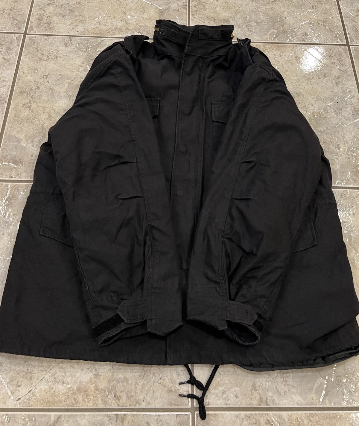 Rothco M-65 Field Jacket Mens XL Black Military Hooded Quilted Liner EXCELLENT image 5