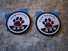 2 Paw Rated American Flag Badge Emblem 4X4 Metal Alloy Off Road Red White & Blue