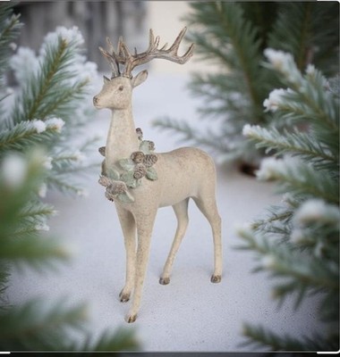 XL Hirsch stehend Wald Jagd Wild 49cm Clayre & Eef  Weihnachen