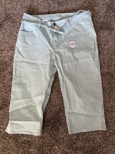 NWOT Riders By Lee Jeans 18 M Teal Capri Stretch Denim With Belt Capris Slender