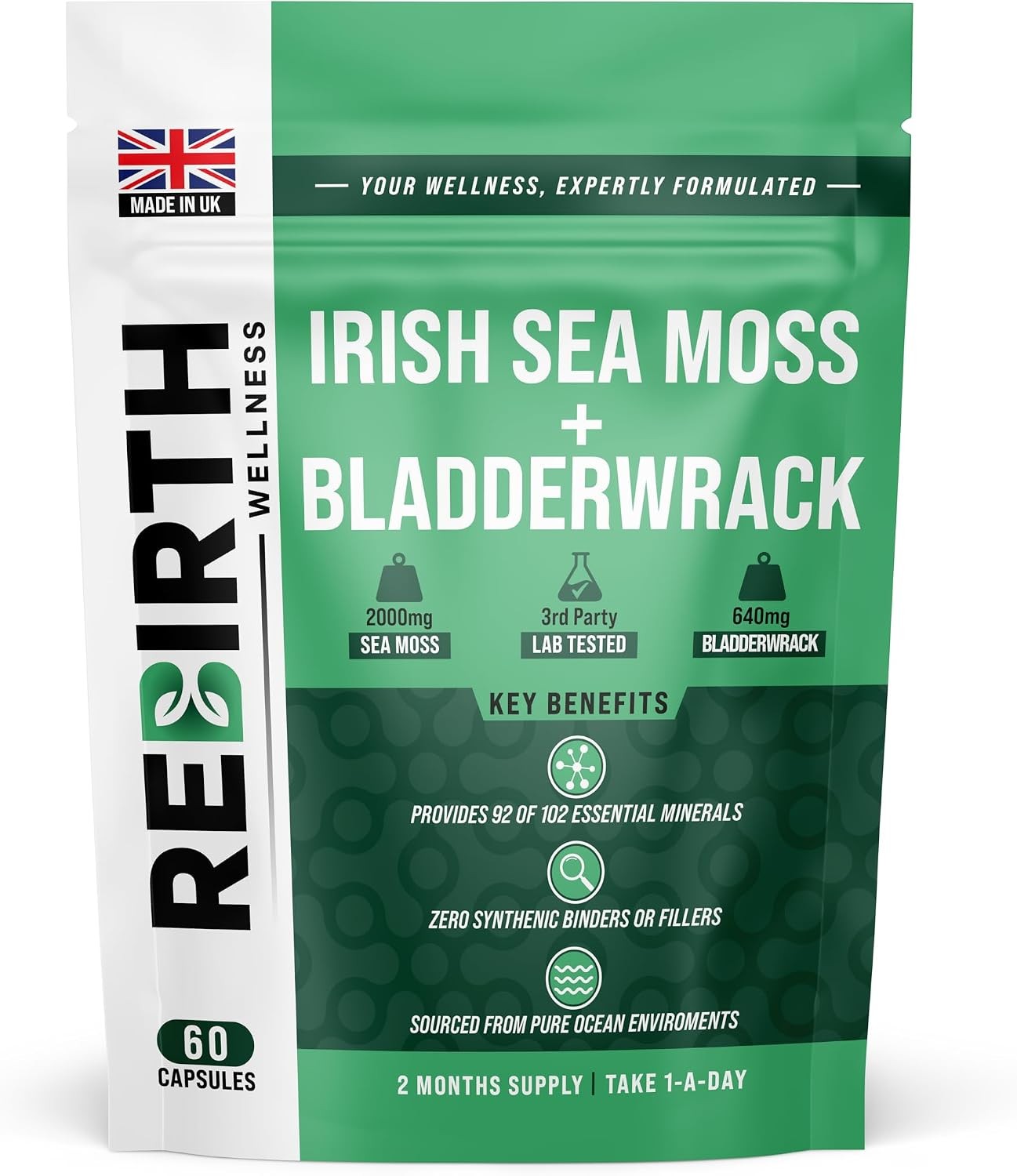 Sea Moss & Bladderwrack 60 High Strength Capsules 2 Month Supply Vegan - Image 2