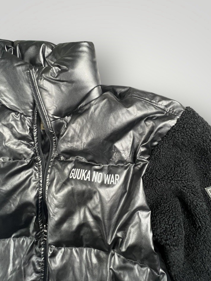 Guuka Mens Black Solid Polyester Puffer Hooded Do… - image 3