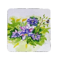 Betsy Drake Clematis Coaster Set of 4