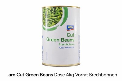 aro Grüne Brechbohnen 4kg Dose Cut Green Beans Vorrat