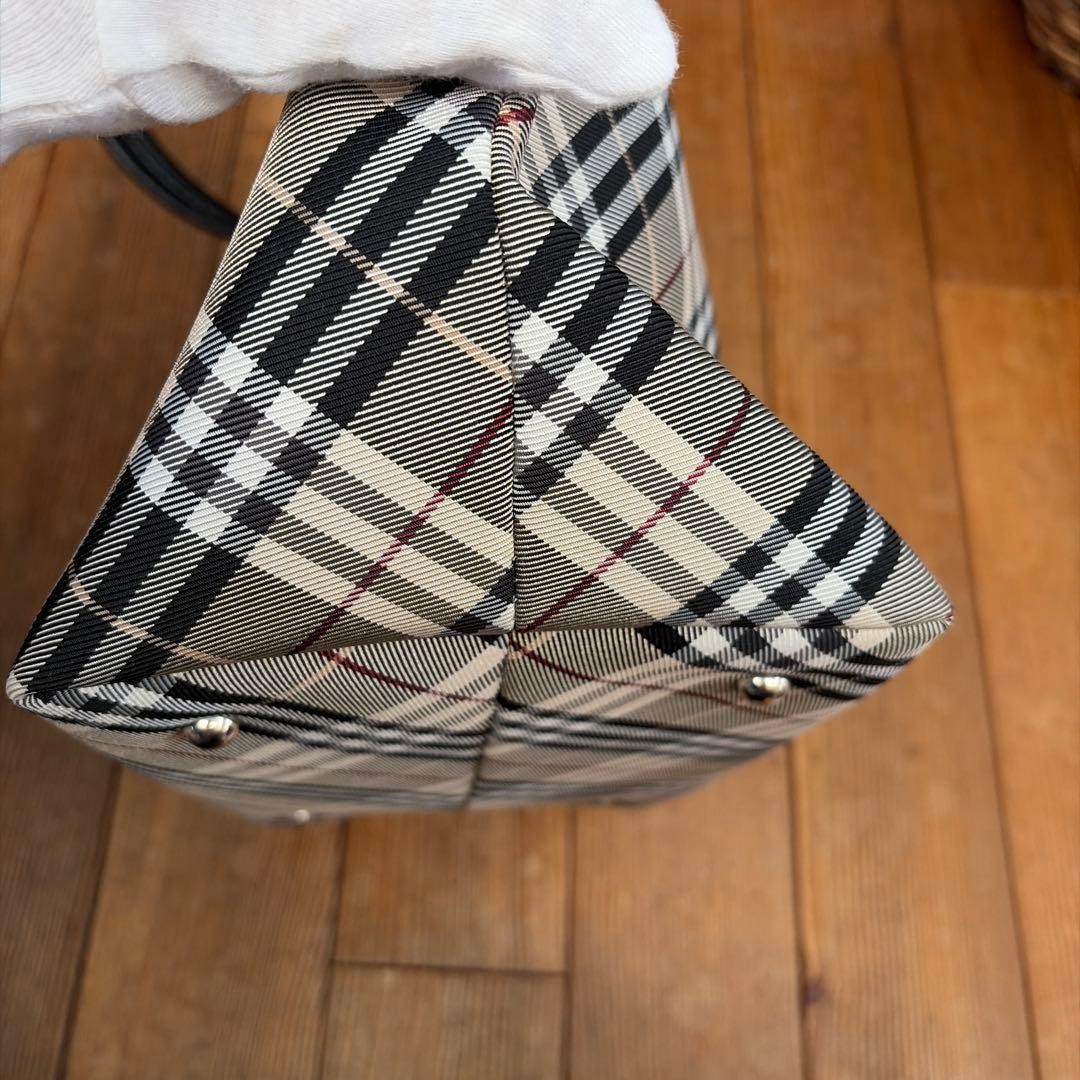 Burberry Blue Label Tote Bag Nova Check Beige Canvas Leather Handbag Bag New thumbnail 11