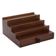 Walnut Cologne Organizer for Men - 4 Tier Wooden Cologne Perfume Display Stan...