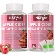 2x Apple Cider Vinegar Gummies 1000 MG with Mother 100 Vegan ACV Gummy -NON GMO