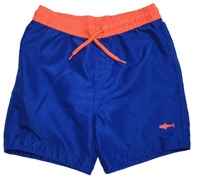 Primark Boys 4/5y Blue Swimming Trunks Orange Waistband Mesh Beach Pool