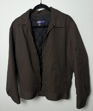 Dickies Eisenhower Jacket Men  s Brown Quilted Lined Workwear Zip Up S-RG