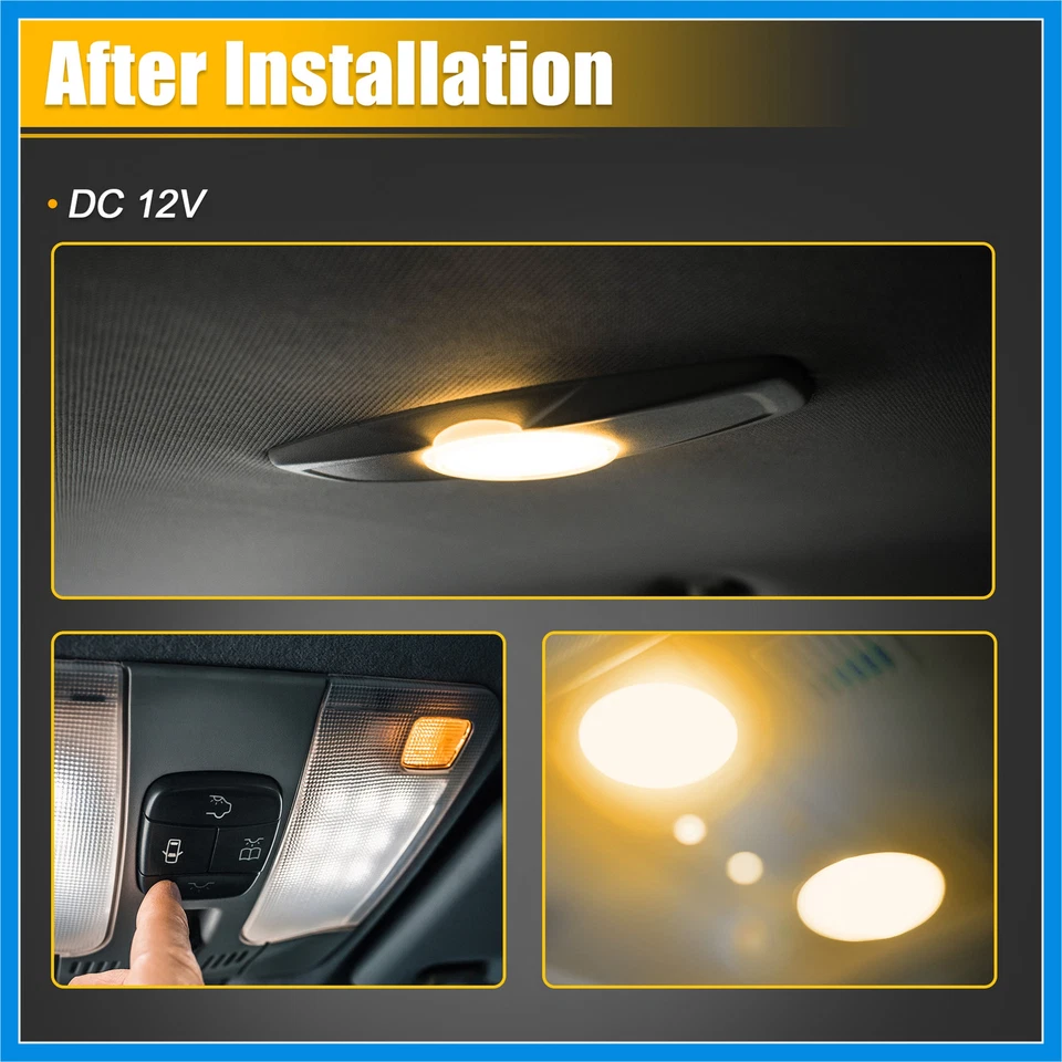 12V Car Reading Light LED Roof Round Dome Light Lamp Set for Pontiac for Buick - Image 4 of 4
