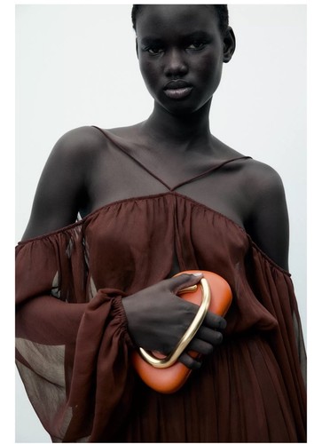 $79 ZARA ORANGE BOX BAG CHAIN STRAP CROSSBODY BAG METAL CLASP - Bild 3 von 6