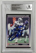 Emmitt Smith Signed 1990 Score Supplemental #101T Rookie Card Beckett Auto 