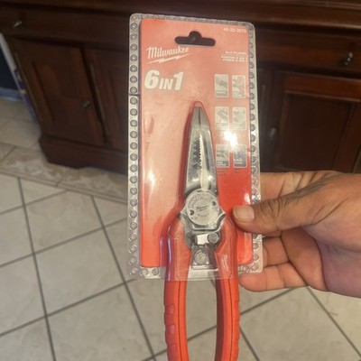 Milwaukee 48-22-3079 6 in 6in1 Pliers Reamer Wire Cutter Stripper Red Multi-Tool