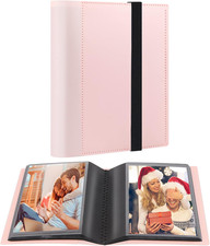 Small Photo Album 4X6 Photos Black Inner Page with Strong Elastic Band, Each Sma