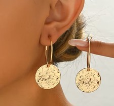 Creolen Ohrringe Damen 14K vergoldet Gold Run...