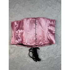 Satin Pink Standard Steel UnderBust Lace-Up Corset