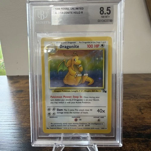 #4 1999 Fossil Dragonite Holo BGS 8.5 – (PSA/CGC)