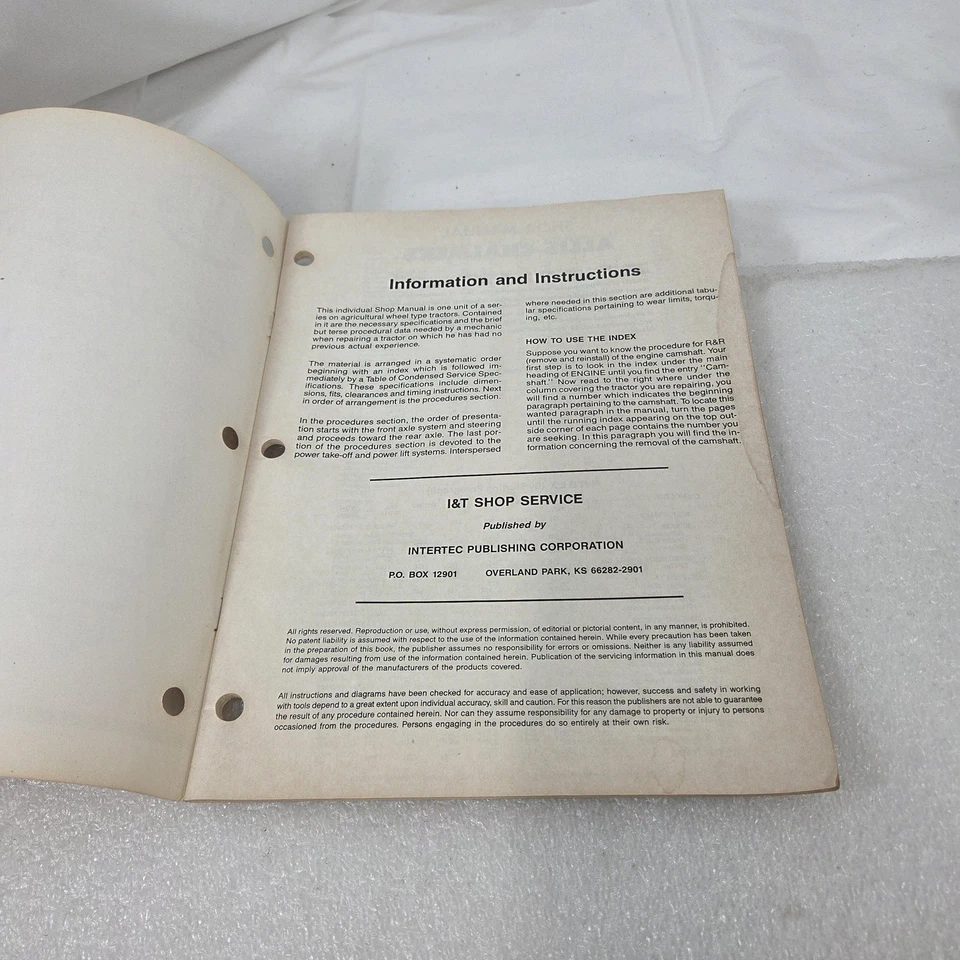 Vintage I&T Shop Service Tractor Manual Lot Allis Chalmers IH MM Oliver Repair - Image 3 of 4