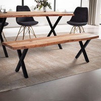 Esszimmerbank FineBuy Sitzbank 140 Cm Massivholz Essbank Baumkante KüChenbank