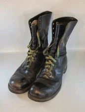 Vtg Corcoran Jump Boots 9 Black Leather Paratrooper Combat Punk Goth Military