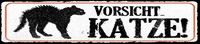 Holzschild 46X10 Cm Vorsicht Katze Deko Geschenk Schild