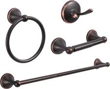 4-Piece Bathroom Hardware Set: Oil-Rubbed Bronze Bathroom Accory Set,