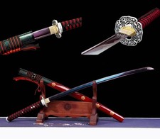 battle ready japanese katana Purple sword 1060 carbon steel full tang sharp