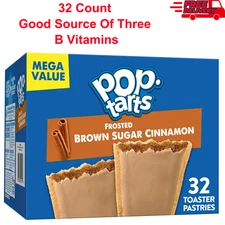 Pop-Tarts Frosted Brown Sugar Cinnamon Pastries, Family Pack 32 Count, Delicious