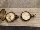 2 Antique Coin Silver Pocket Watches ~ Elgin ~ Illinois~ Parts Or Repair