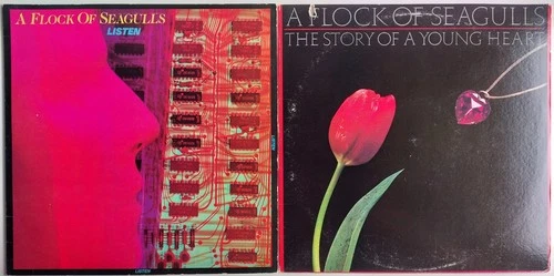 Lot 2 A Flock Of Seagulls Albums ~ LISTEN / VG+ ~ STORY OF A YOUNG HEART / NM