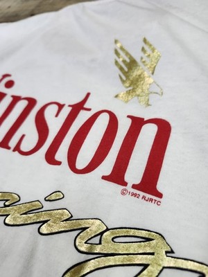Vtg 1992 Winston Cigarette Racing T Shirt White Double Sided Sz XL