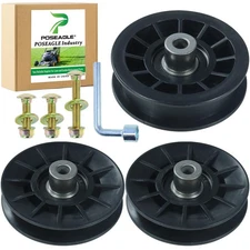 2 Pack 532194326 V-Groove Idler Pulley with 532194327 Flat Idler Pulley Repla...