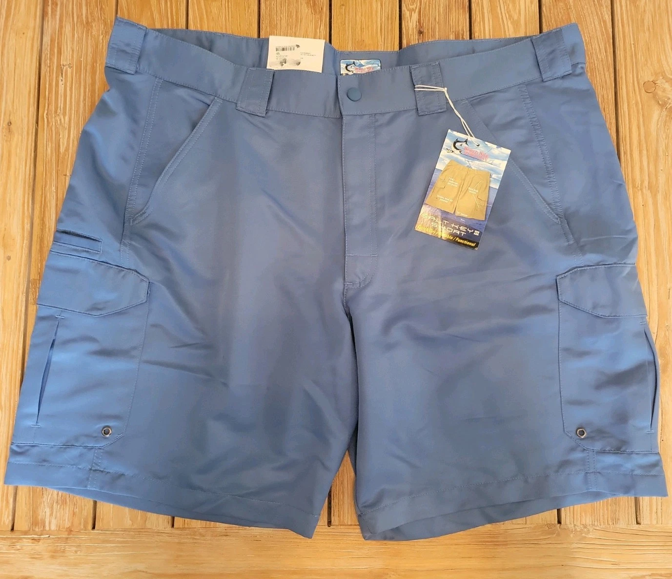 World Wide Sportsman Men's Cargo Fishing Shorts NWTS Size 46/ 9.5 Inseam Blue