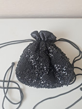 Sac boule noir perles et sequin