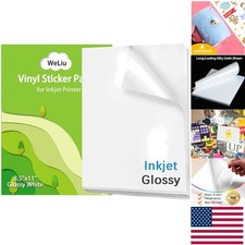 21 Sheets of Glossy Printable Vinyl Sticker Paper - Waterproof Quick Drying