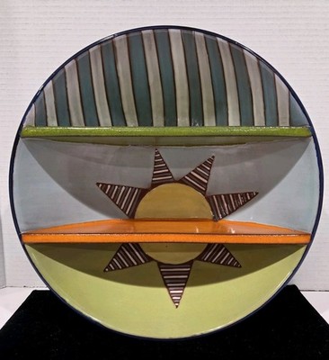 Rare Dept 56 Spring Summer Sunshine Divided Serving Bowl Party #91905 12'' X 4''