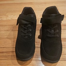 Lands' End Boys Black Casual Slip-On adusted Closure Suede Sneaker US Sz 6,EU 38