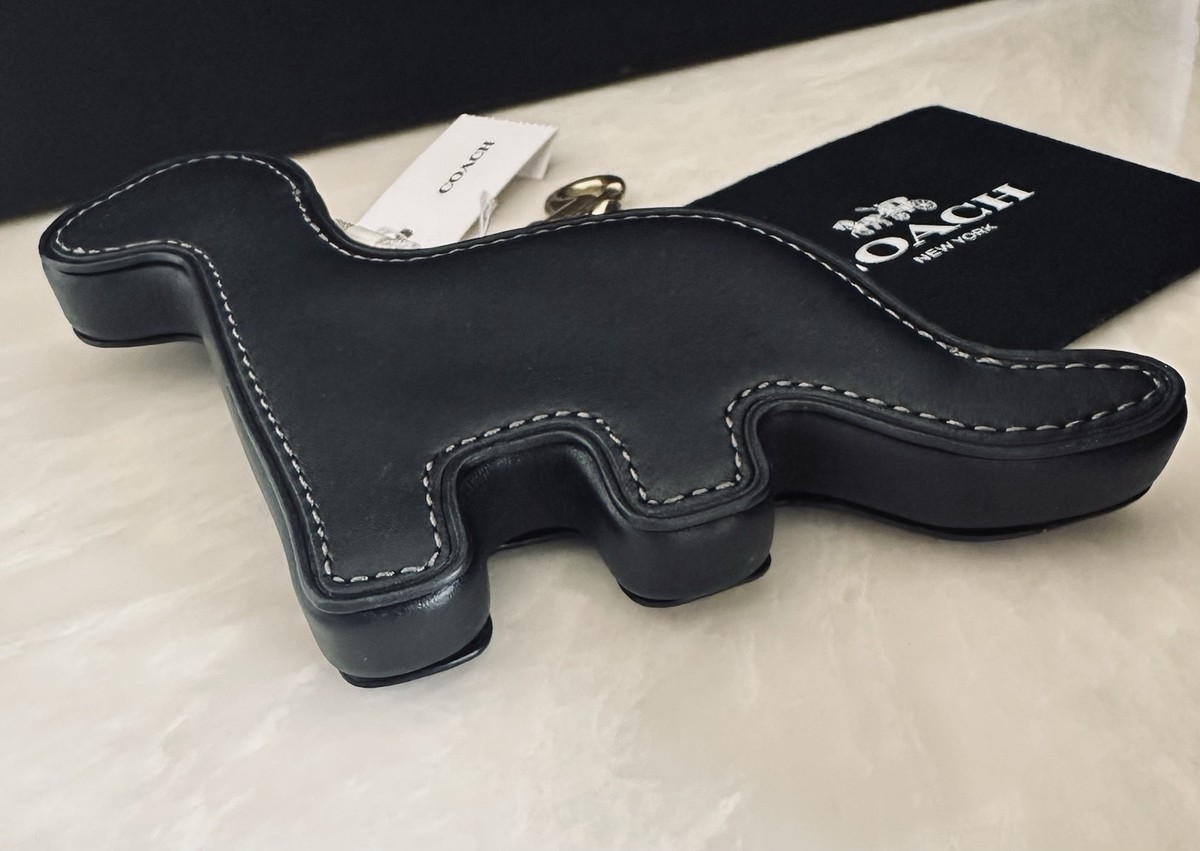 NWT COACH REXY DINOSAUR BLACK LEATHER COIN PURSE CBR56 | eBay