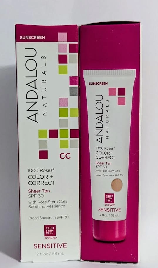 Andalou Naturals CC 1000 Roses Color Correct Sheer Tan with SPF 30 FREE SHIPPING - Image 4 of 4