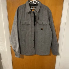 Hawx work gear quilted flannel button up Medium Grey