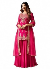 Indian Pakistani Style Sharara Set Embroidered Kurti Dupatta Party Wedding