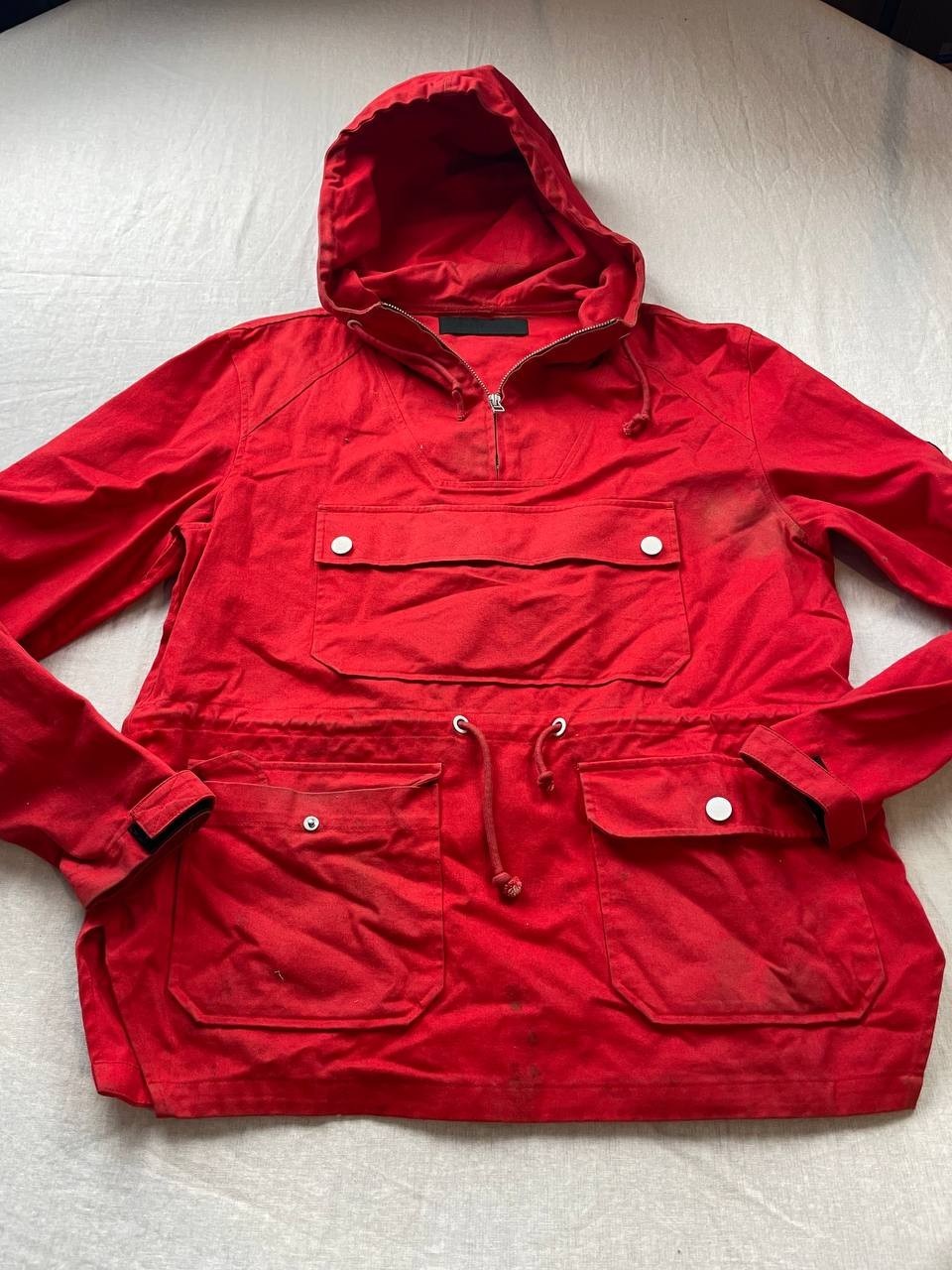 Black Scale Jacket Mens M Cargo Utility Anorak Pullover Long Sleeve Pockets