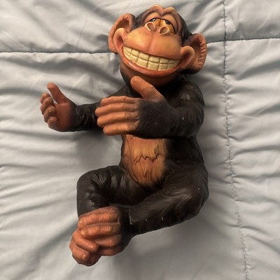 Vintage Novelty Grinning Drunk Monkey Wine Bottle Glass Ceramic Holder Bar Decor