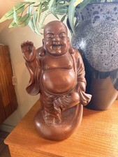 Vintage Laughing Buddha Ceramic Figurine Statue Ornament
