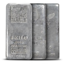 1 Kilo Silver Bar (Varied Condition, Any Mint) Random Brand