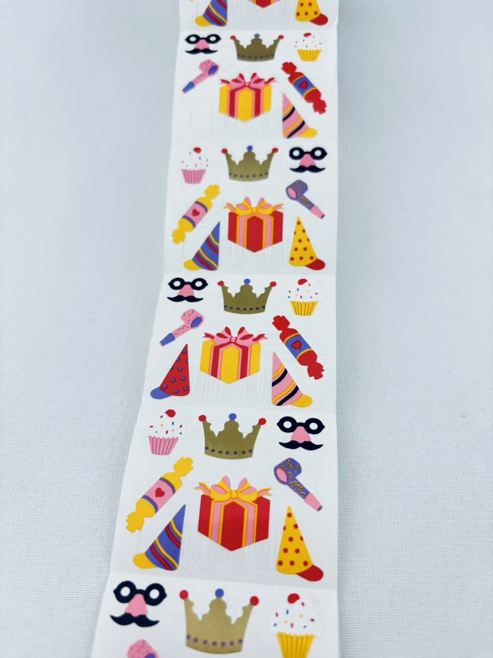 Vintage 1997 Birthday Party Mrs. Grossman's Stickers Roll Scrapbooking Hats Read - Image 2 of 4