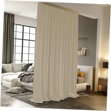Room Divider Curtains for Ceiling Track 180"W x 84"L Pack of 1 Cream Beige
