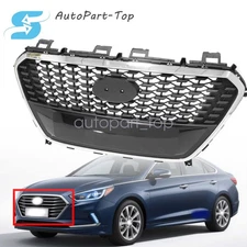 Fit Hyundai Sonata Hybrid 2016-2017 Front Upper Grille Black 86350-E6000